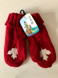 Red Olympic mittens, adult size S/M