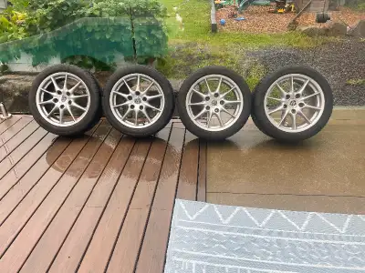 4 roues mags BBS OEM Porsche Carrera 911 17 pouces pneus été Continental arrière 255-40-17 et avant...