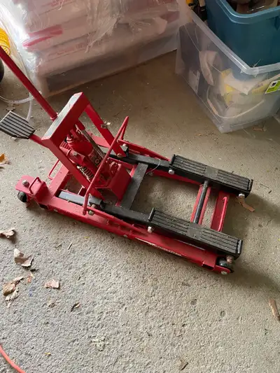 Perfect for winter storage - Motor master Motorcycle/ATV 1,500 lbs jack allows you to safely lift th...