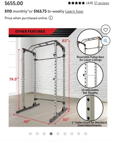 Brand new Squat rack with Chin Up bar, View more