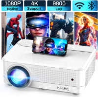 Native   1080p WiFi Bluetooth Projector, 4K  Supported