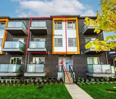 New Mattamy Built Condo Townhouse 3 Bedrooms with 3 Bath, Kitchen with a Luxurious Open-Concept Livi...