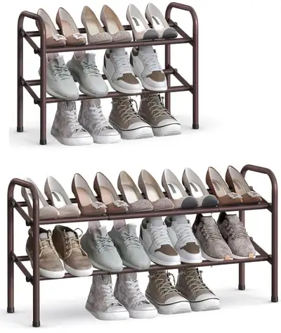 SONGMICS Expandable 2-Tier Metal Shoe Rack, View more