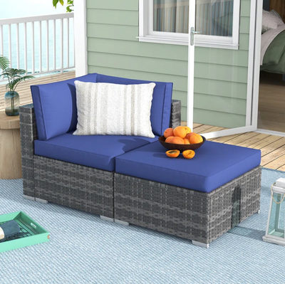 Wicker Outdoor Lounge Chair with Cushions, View more