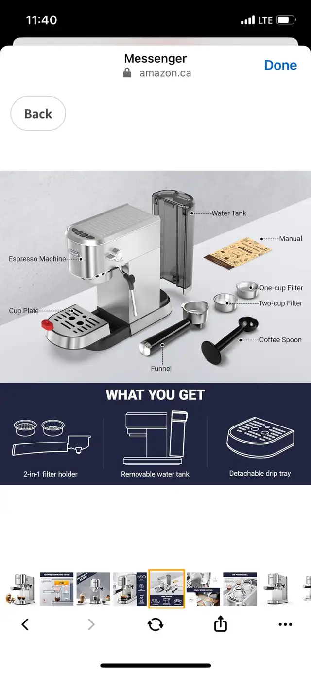 Espresso Machine 20 Bar Espresso Maker in Coffee Makers in Cambridge - Image 6