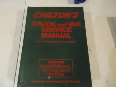 Chilton's Professional Edition Service Manual for all 1988-1992 Trucks & Vans up to One Ton. Domesti...