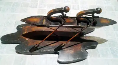 RUSTIC ROWBOAT METAL/COPPER DECOR HAND MADE MEASUREMENT: 2 FT long X 6 inches Reduced $25