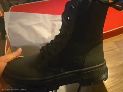 Men all Black Doc Marten combs II boots size 7, View more
