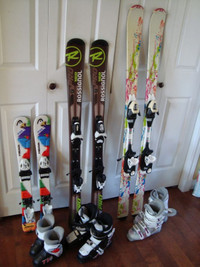 Children's Skis, Bindings, and Ski Boots Package