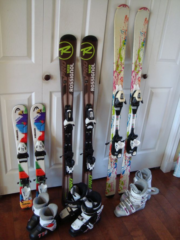 Children's Skis, Bindings, and Ski Boots Package in Ski in Bedford