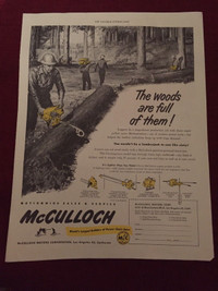 1951 McCulloch Chainsaws Original Ad