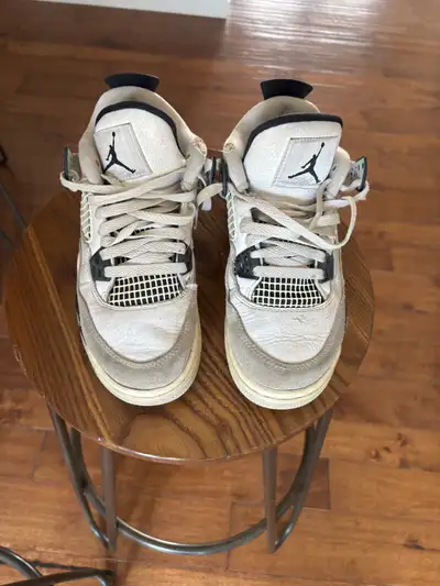 Nike Air Jordan 4 Retro GS Military Black White Shoes - Size 4Y, View more