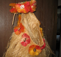 Polynesian Grass Skirt & Head Band Gear - For Adult