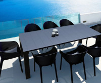 Extendable Outdoor Dining Table for 10 people - Black
