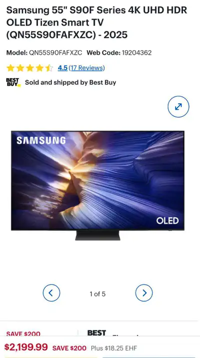 Samsung 55-inch S90F OLED Smart TV! , View more