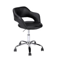 Monarch Chrome Metal Hydraulic Lift Base Office Chair, Black