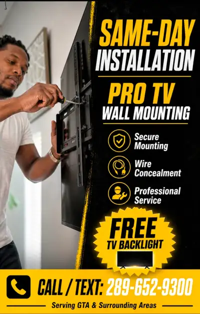 Professional TV Wall Mount Installation ☎️ 647.560.27.8.2, View more