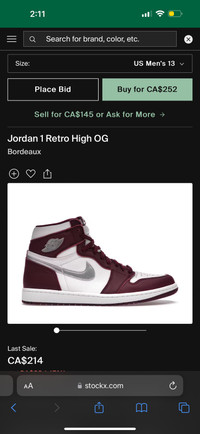 Retro Jordan 1 High Size 13