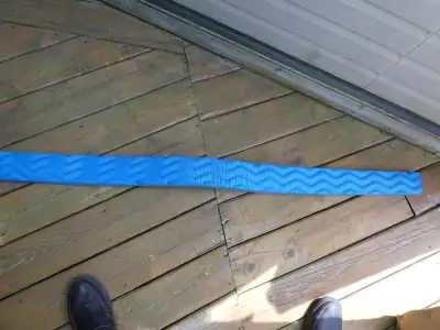 This floating helper is very sturdy and not like the 2 bit Noodles . It is approx. 3 inches wide by...