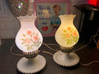 Vintage Milk Glass Table Lamps from 1960’s (MINT)
