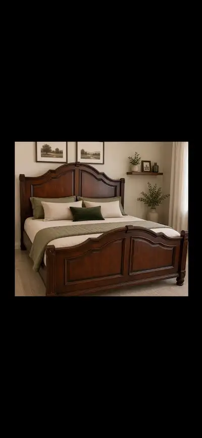 King Size Mahogany Wooden Bed, View more