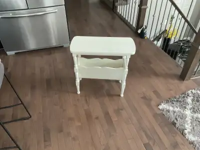 Solid Wood Side Table with Built in Magazine Rack, View more