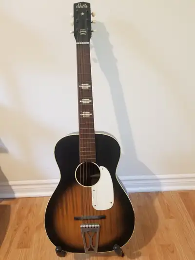 HARMONY STELLA MADE IN U.S.A. VINTAGE 1950'S MID SIZE GUITAR, View more