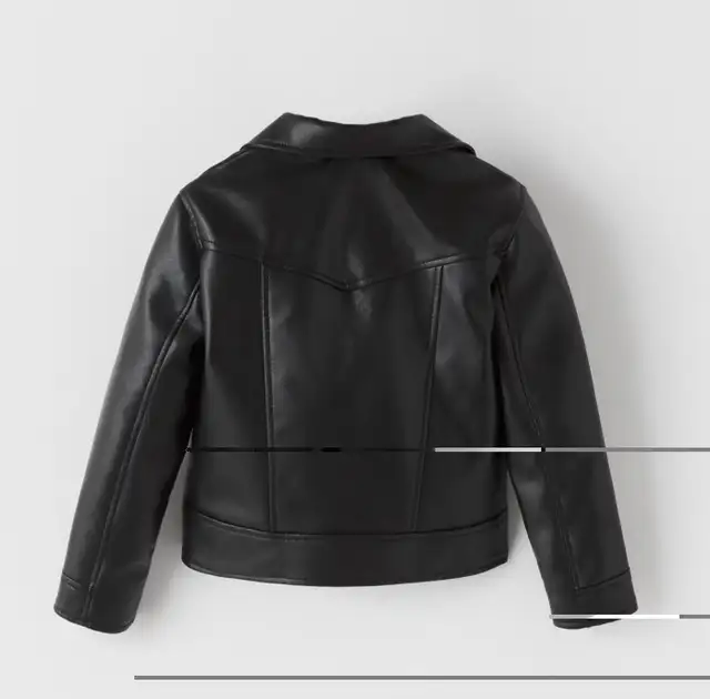 Zara Girls Faux Leather Biker Jacket (Size 8) in Kids & Youth in City of Toronto - Image 3