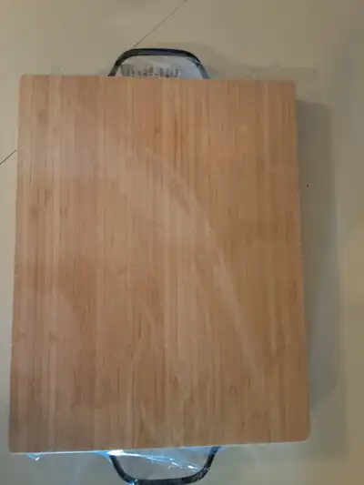 Bamboo cutting board with handlers, View more