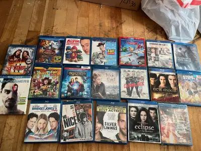 3$ each or all 44 of them for 60$ -jackass 3 -man of steel -the adventures of Tintin -it’s complicat...