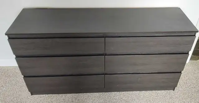 Modern Black / Dark Brown 6-Drawer Dresser (IKEA Koppang Style)
