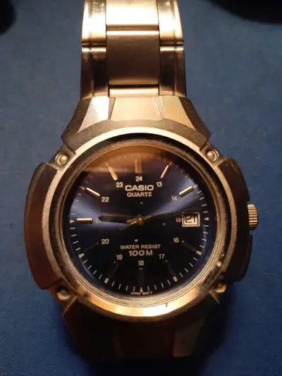 "CASIO"  MEN'S BLUE FACED QUARTZ 100M WR WATCH, View more