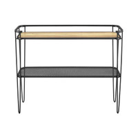 42” Urban Industrial Mesh Metal Shelf Hairpin Leg Entryway Table