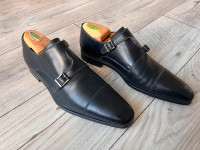Magnanni - Double monk strap - Jaime Black - Size  9