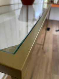 Gold Frame Table with Glass Top