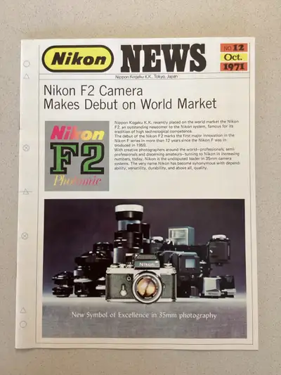 Vintage original Nikon News for dealer Oct 1971 F2 FREE SHIP