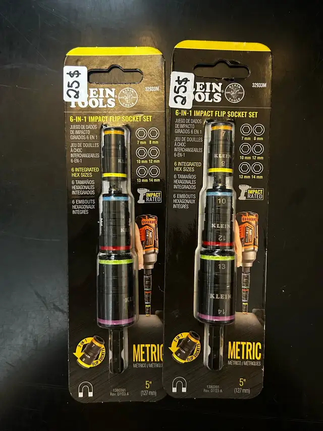 Klein Tools 6-in-1 Impact Flip Socket Set