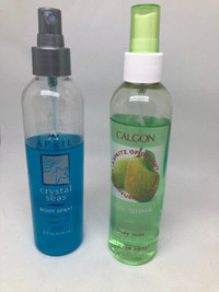 Calgon Pear Essence Body Mist Spray  plus the blue bottle - used