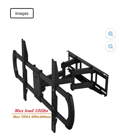 Heavy Duty TV Bracket with Dual Articulating Arms Swivel Tilt Extension, Fits 16" Wood Studs Maximum...