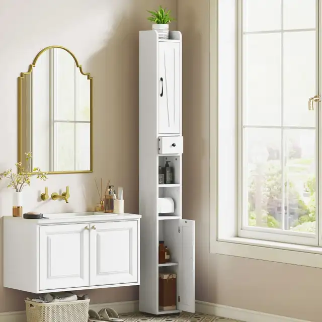 Narrow Bathroom Cabinet, Tall Bathroom Storage Cabinet with Barn in Storage & Organization in Markham / York Region - Image 8