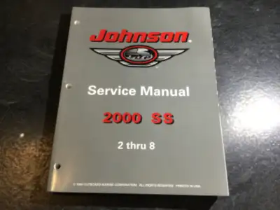 2000 Johnson SS 2 thru 8 HP Outboards Service Manual OMC Part Number: 787067 Printed in 1999 This ma...