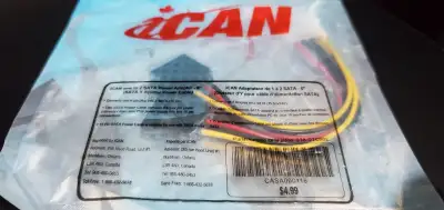 iCAN COMPUTER SATA SPLITTER 1 x 4 Pin MALE 15 PIN FEMALE ADAPTER, View more