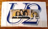 U2 FLAG EARLY VINTAGE PHOTO 34 1/2 X 59 1/2 INCHES HUGE FLAG!!