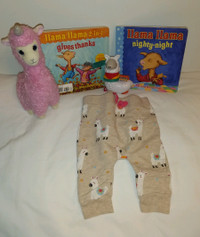 LLAMA Baby Toys, Board Books & 0-3mts Llama Pants LOT