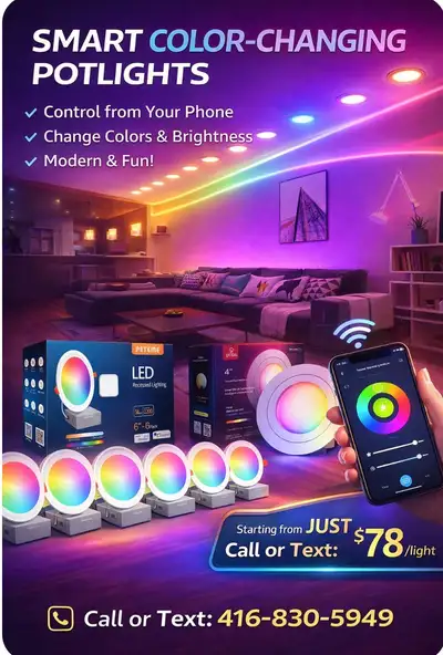 Smart Color-Changing Potlight Installation, View more