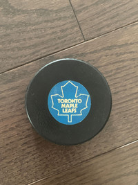 1970’s NHL Toronto Maple Leafs game used hockey puck Vintage