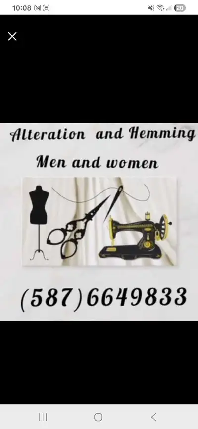 All kinds of alteration and hemming gents and ladies. Location Falconxridge community Falmere way ne...