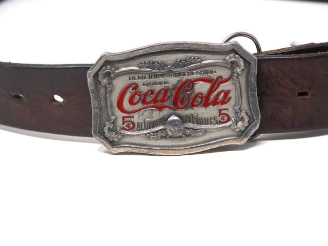 Italian Leather Beverly Hills Polo Club Belt w/ Coca Cola Buckle in Men's in St. Albert - Image 2