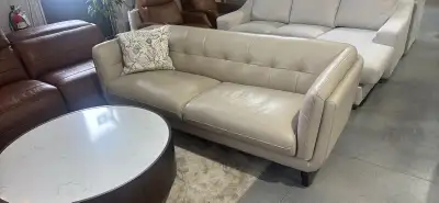 New!  Top grain leather sofa, View more