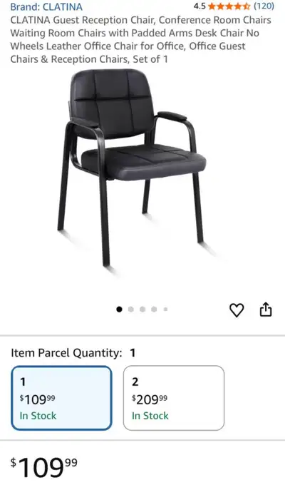 CLATINA Guest Reception Chair, View more